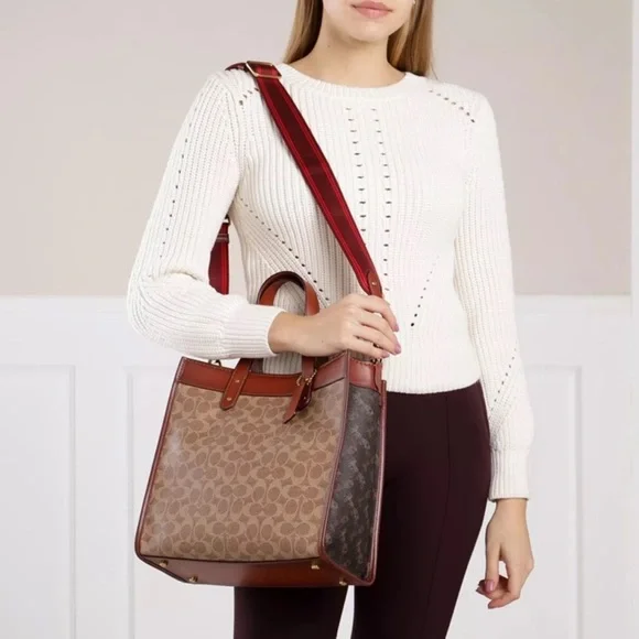 NWT COACH Field Carriage & Signature Coated Canvas Tote - Picture 2 of 11